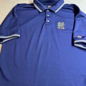Notre Dame Golf Polo Shirt with Light Gray Details, XL